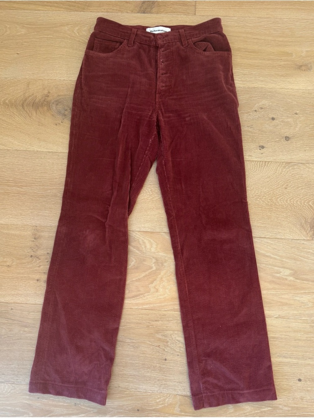 Reformation Corduroy Pants in Dusty Rose